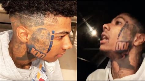 blueface post|Blueface Flaunts New Face Tattoos From Prison, His Mom。